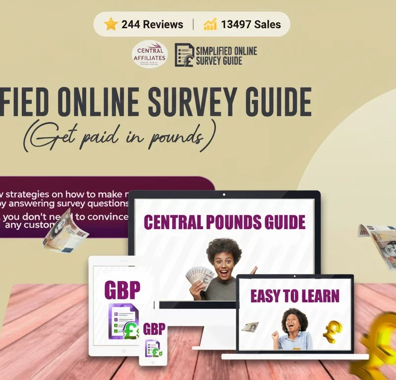 Simplified online survey guide (get pay in pounds)